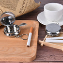 Double layer Round Cigarette Keychain Portable Stainless Steel Pocket Ashtray JR