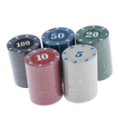 100 Pieces Casino Poker Chips - Plastic Casino Chips with Numbers, Home Gambling
