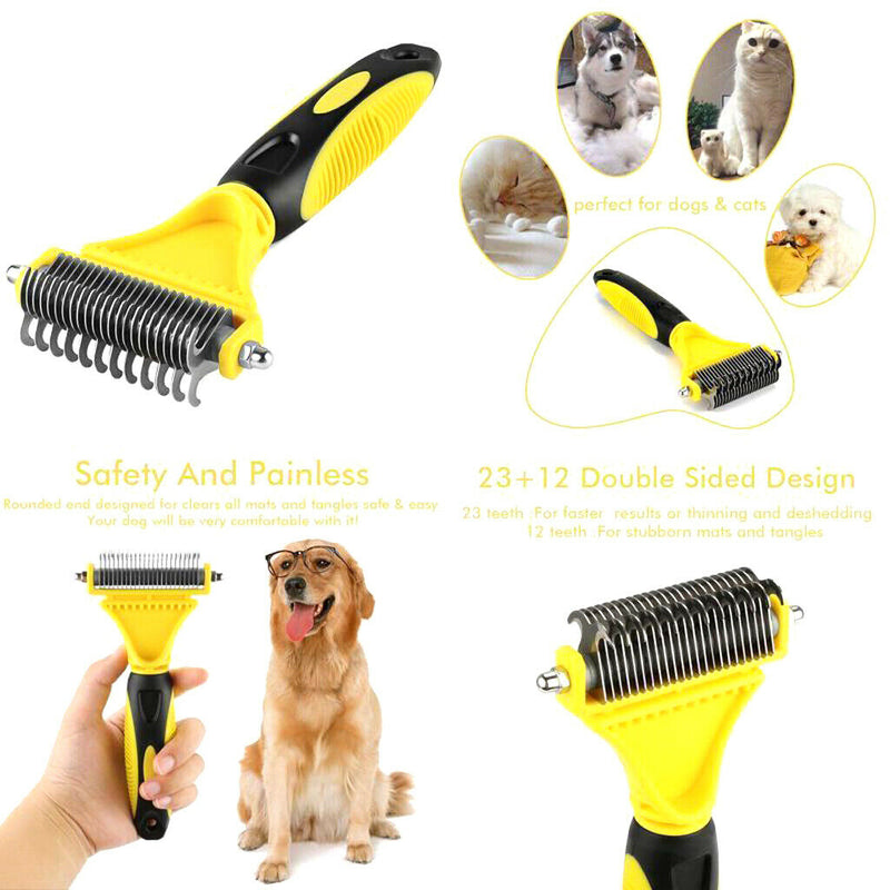 Pet Dematting Comb -Dogs Cats Long Short Thick Hair Deshedding Comb Pet Fur Knot