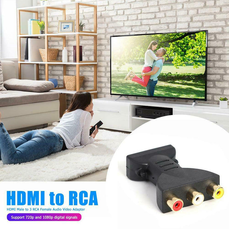 HDMI Male to 3 RCA Female Composite AV Audio Video Adapter Converter for TV