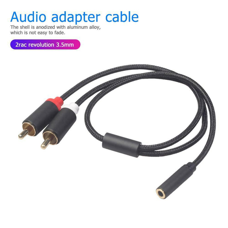 0.4m RCA Cable 2 RCA Male to Female 3.5mm Jack Adapter Audio Cable Cord