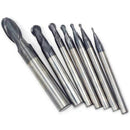 7Pcs Radius Ball Nose 2 Flutes Shank Spiral Deep Slotting Router Bits for C