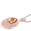 Women Cubic Zirconia Flower Long Adjustable Chain Pendant Sweater Necklace  D2Q1