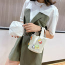 Cartoon Cute Canvas Handbag Drawstring Clutch Totes Shoulder Bag Composite Set