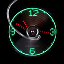 Desktop Mini Flexible Gooseneck LED Clock USB Fan For PC Notebook Time Di hv2n