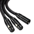 3Pin XLR Male Plug To Dual 2 Female Jack Y Splitter Adapter Cord Audio Cable
