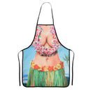 1 Piece of Kitchen Funny Creative Hawaiian Hula Lei Printed Apron Cooking
