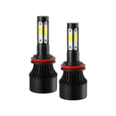 2PCS 4-Sides H8/H9/H11 COB Hi-Lo Beam LED Headlight Kit Bulb High Low 65 PKM