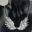 Fashion Large Rhinestone Angel Wing Pendant Statement Necklace Accessories