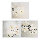 Modern Abstract White Flower Wall Art Oil Painting White Flower 3Pcs 40x40cm