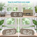 Alarm Clock Digital Mirror Surface Dimmer Large Led Display With Dual Usb C