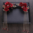 Flower Long Tassel Hairpin Hair Clip Bridal Wedding Headdress Accessory Deluxe
