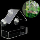 Transparent Plastic Adsorption Type House Shape Bird Feeder Innovative Suct