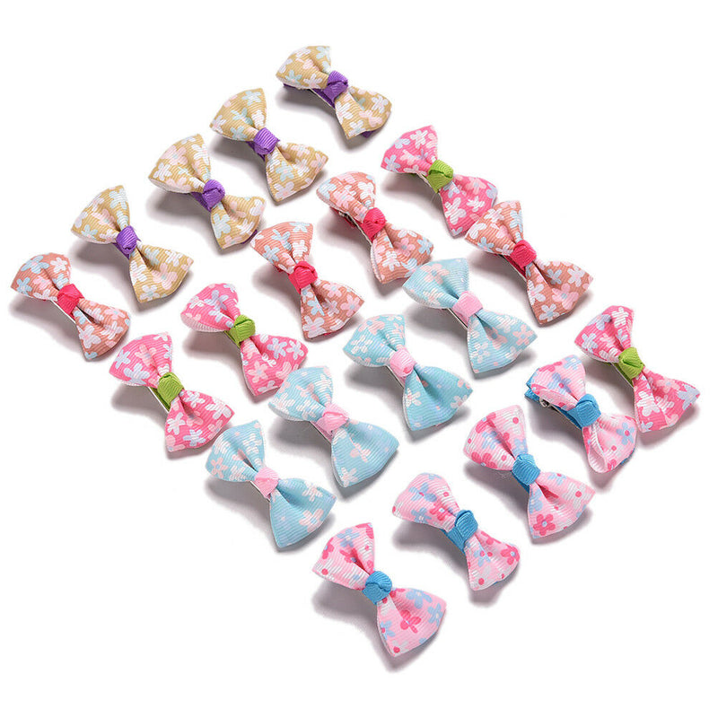 20 Pcs Kids Bow Hairpin Girls Hair Accessories Hair Clips for Party Dress LJ