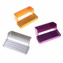 Aluminium Dental Bur Burs Holder Block Disinfection Box Autoclave 30 Holes FT