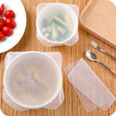4Pcs Reusable Silicone Stretch Lids Bowl Food Cover Vacuum Wrap Seal Food Cove-