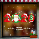 2020 Near Year Christmas Wall Stickers Cartoon Snowman Santa Claus Window S W5A8