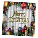 Christmas Curtains Baubles Pine Twig Print Living Room Window Drapes 2 Panel