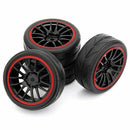 4pcs 12mm Hub Wheel Rims & Rubber Tires For RC 1/10 On-Road Touring Drift C