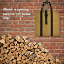 Large Canvas Log Tote Bag Carrier Indoor Fireplace Firewood Totes Holders F B7E1