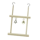 2pcs Wooden Parrot Cage Mirror Toys Bird Ladder Swing Bird Playground Stand