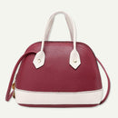 Shoulder Handbags Women Leather Shell Hit Color Crossbody Bags (Wine Red)