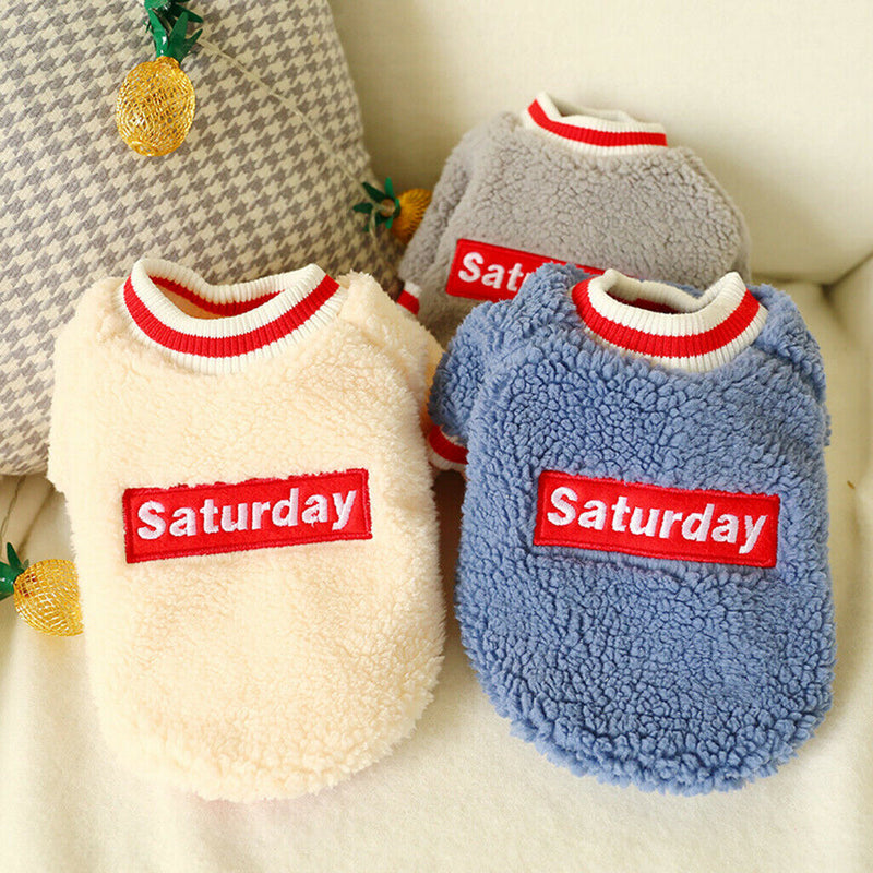 2x Lovely Dog Warm Sweater Vest Dog Soft Comfortable