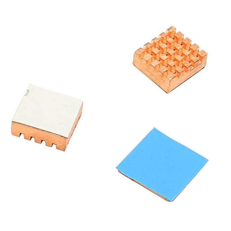 3pcs Copper Heatsinks Cooling Fin Kit for RPi 3B+/3B/2B Motherboard Chip