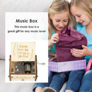 Retro Wood White Hand Cranked Music Box Kids Child Birthday Gift Home Decor