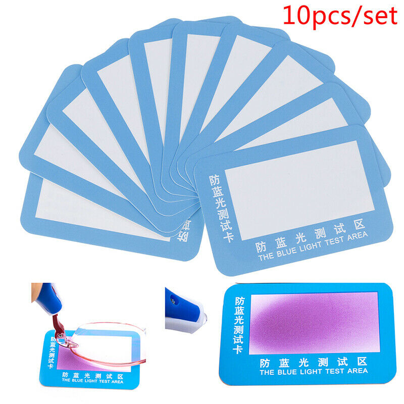 10Pcs/set Anti Blue Light Purple Test Card For Glasses Reusable Polarized Te Gw
