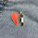 2pcs Heart Wine Bottle Pin Brooch Jacket Backpack Enamel Badge Jewelry Gift A