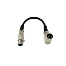 1ft Premium XLR Male to Female Right-Angle Microphone Audio Extension Cable