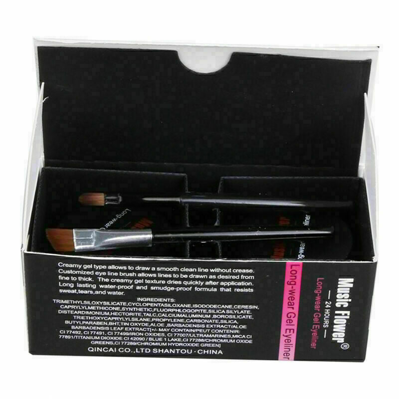 2 in 1 Brown + Black Gel Eyeliner Make Up Waterproof and Smudge-proof Set D G9E6