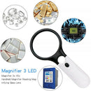 3LED Light 45X Handheld Magnifier Reading Magnifying Glass Lens Jewelry Lo Nw