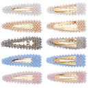 10 Pcs Rhinestone Hair Clips For Women And Ladies Shining Crystal Snap Clip