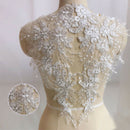 1 Pair Embroidery Lace Trim Sewing Applique Motif DIY Wedding Bridal Dress Craft