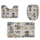 4Pcs Home Bathroom Decor Set Starfish And Fishing Nets Pattern Toilet Seat