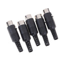 5pcs DIN male Plug 5 Pin Connector with Plastic Handle Adapters Cables JR