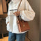 Deer Women Leather Messenger Handbags Casual Pure Mini Shoulder Bags (Brown
