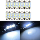 20x 36mm CANBUS C5W 6418 3 LED 5050 SMD Interior Dome Plate Light Lamp Bulb 12V