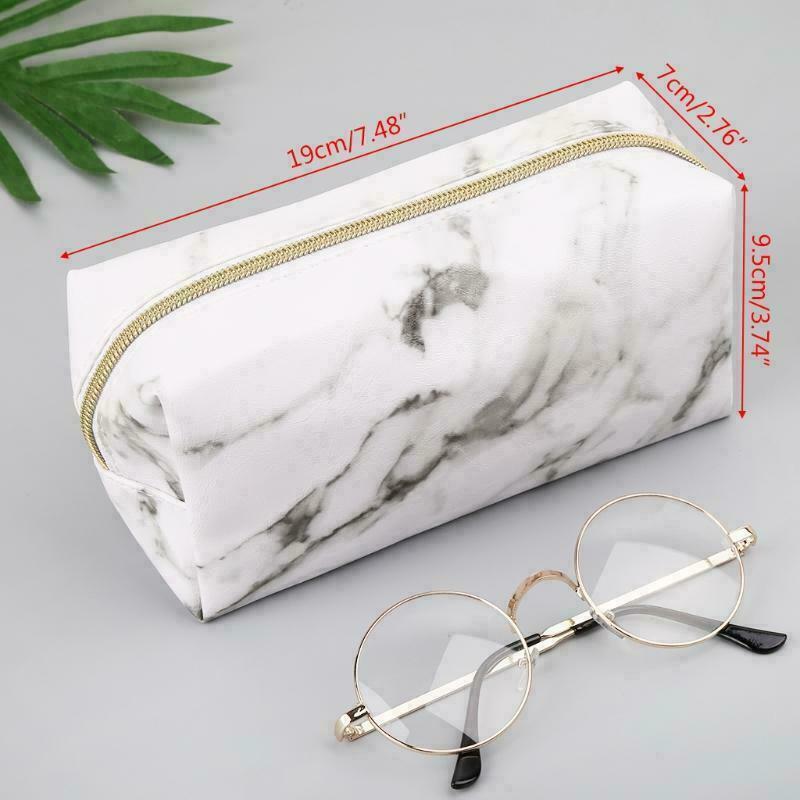 White Cute Pencil Case Pen Box Zipper Bags Makeup Storage SupplyS Hn