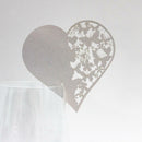 50 Beauty Heart Wine Glass Place Cards Wedding Name Party Table Decor Ivory