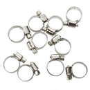 10 Pcs Stainless Steel 13mm to 19mm Hose Pipe Clamps Clips Fastener