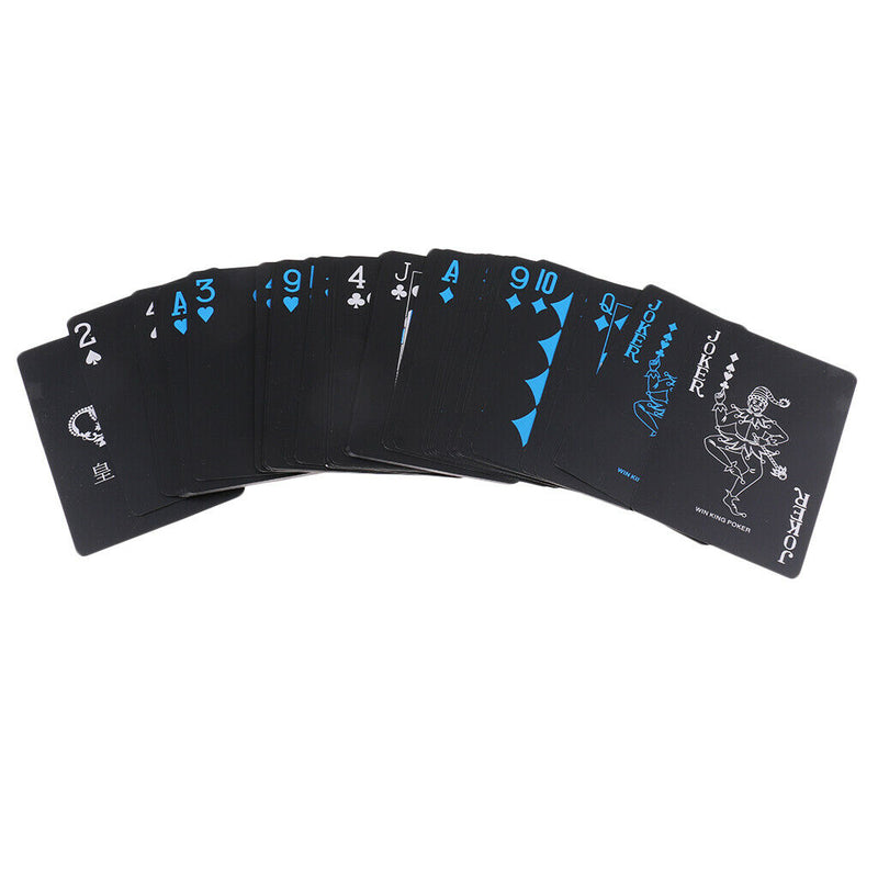 Portable Board Game, Black Waterproof Mini Poker Card Playing Cards Plastic