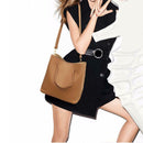 4pcs Set Women Bag Fashion Solid PU Single Shoulder Messenger Bags(Brown)