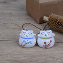 Ceramic Windchimes Lucky Cat Pendant Wind Chimes Car Ornament Home Decor FT