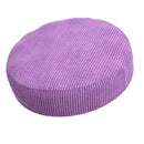 4Pcs Elastic Winter Plush Round Chair Seat Cover Removable ~Purple_Size 4