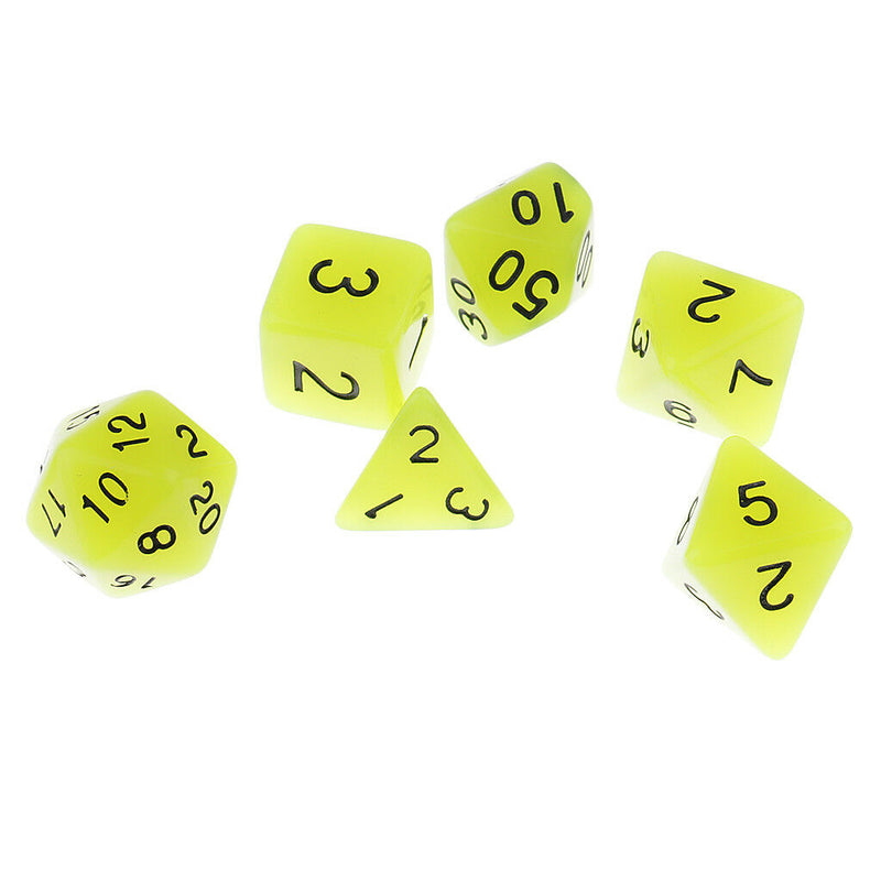 14pcs/Pack Polyhedral Dices Noctilucence Dice for Party Pub Casino Supplies