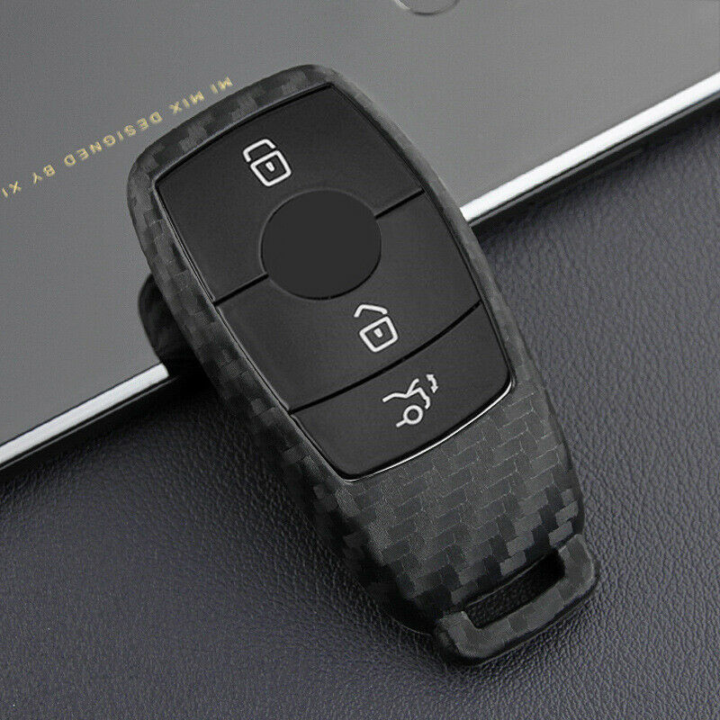 Car Key Fob Soft Carbon Fiber Pattern Case Cover  For Mercedes W177 W205 C205