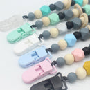 Baby Pacifier Clip Chain Silicone And Wood Pacifier Clip Wooden Bead Dummy  E8M4